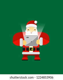 Santa Claus and smart phone