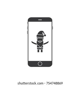 Santa Claus in a smartphone icon, vector illustration design. Christmas collection.