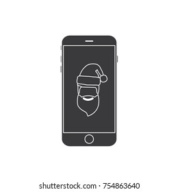 Santa Claus in a smartphone, vector illustration design. Christmas collection.