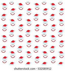 Santa Claus smile pattern. father Christmas Vector illustration. 2019 new year.