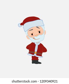 Santa Claus smiling peacefully.																									
