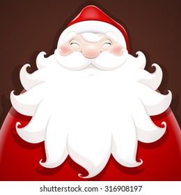 Santa Claus is smiling and wishes a Marry Christmas and Happy New Year - vector illustration