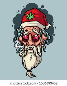 Santa claus smoke character vector art
