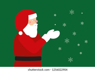 Santa Claus and the snow