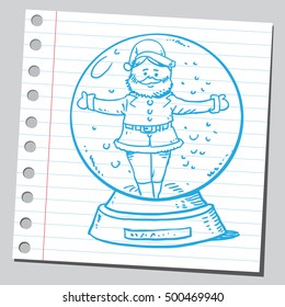 Santa claus in snow globe