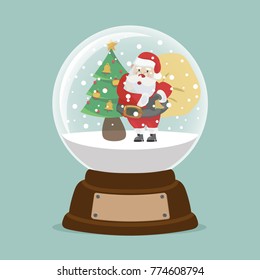 Santa Claus in snow globe