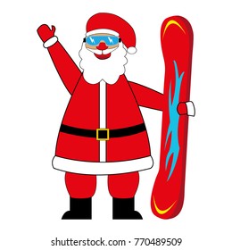 santa claus snowboarder
