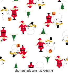 Santa Claus and snowman