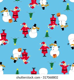 Santa Claus and snowman