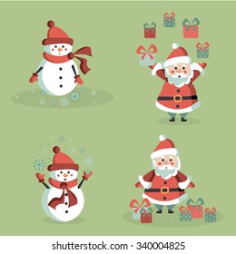 Santa Claus and snowman