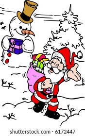 Santa Claus and Snowman