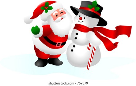 Santa claus and snowman