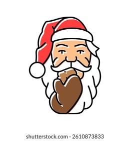 santa claus snowman color icon vector. santa claus snowman sign. isolated symbol illustration
