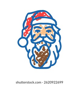 santa claus snowman doodle icon sketch vector. santa claus snowman sign. isolated symbol illustration