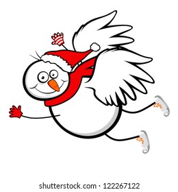 Santa Claus snowman,. Vector illustration.