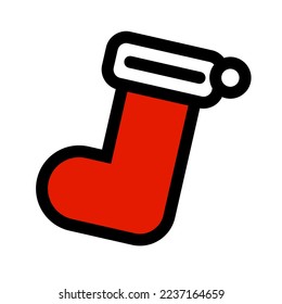 Santa Claus socks. Christmas socks icon. Vector.