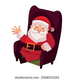 santa claus in the sofa illustration