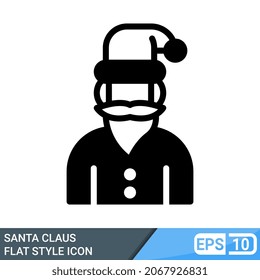 santa claus solid style icon. vector illustration for christmas theme. EPS 10