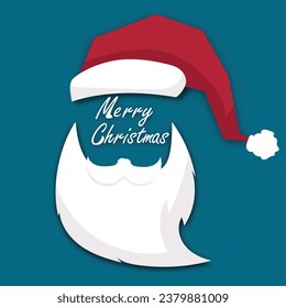 Santa Claus sombrero y barba  Vector