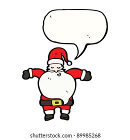 santa claus with speech bubble cartoon