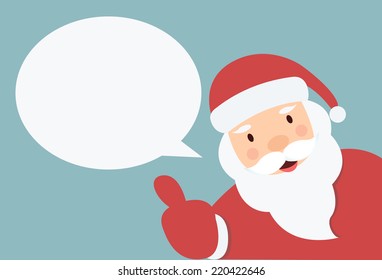 Santa Claus with speech bubble  and hand thump up vector