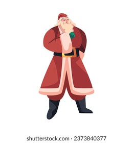 santa claus standing illustration isolated