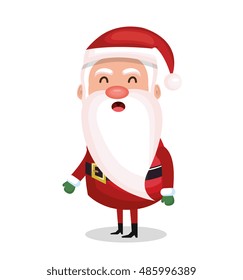 santa claus standing merry christmas design