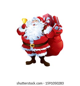 Santa Claus standing on a white background