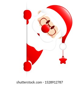 Santa Claus With Star On The Right Side Horizontal Banner