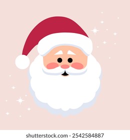Papá Noel con estrellas en forma de programa de Vector.