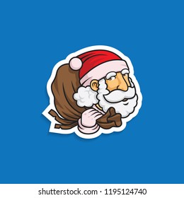 santa claus sticker vector