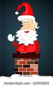 Santa Claus stuck in chimney