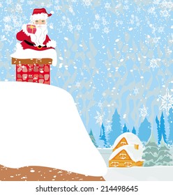 Santa Claus stuck in the chimney