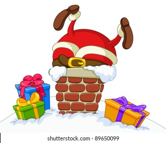 Santa Claus Stuck In A Chimney