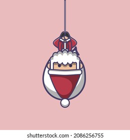 santa claus style like upside down spider with spider web