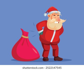 
Papai Noel sofrendo de dor nas costas Vetor Desenho Animado Ilustração
Indisposto Papai Noel. Sentir-se dolorido e infeliz com suas costas doloridas
