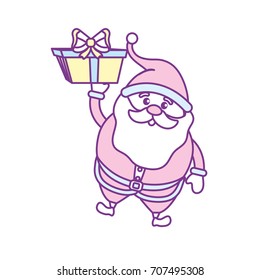 santa claus with suit christmas and present gift