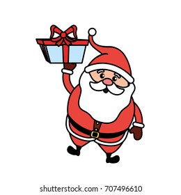 santa claus with suit christmas and present gift