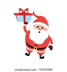 santa claus with suit christmas and present gift