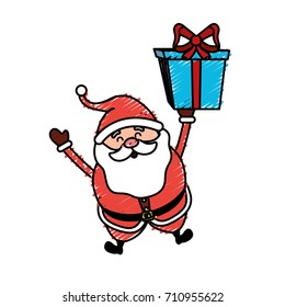 santa claus with suit christmas and present gift