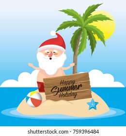 santa claus in the summer holiday vacation