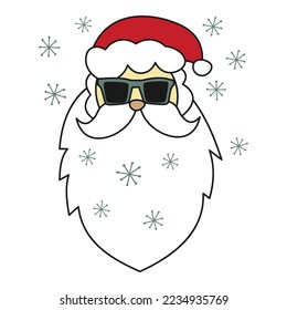 Santa claus in sunglasses. Vector illustration