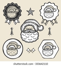 Santa claus symbol emblem label collection set