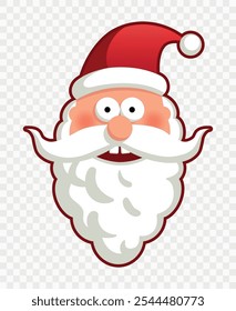 Santa Claus. Symbol of New Year and Christmas. Vector flat illustration on transparent background