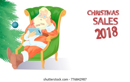 Santa claus with tablet