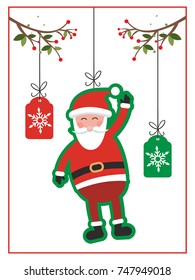 santa claus tag card vector on white background