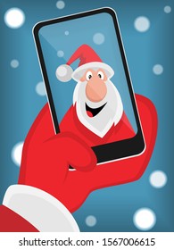 Santa Claus takes a selfie