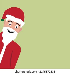 Santa Claus Teaser Image. Editable Clip Art.