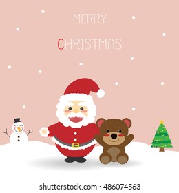 Santa Claus and teddy bear