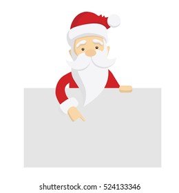 Santa Claus template. Isolated Santa with template space for text, decoration and others.